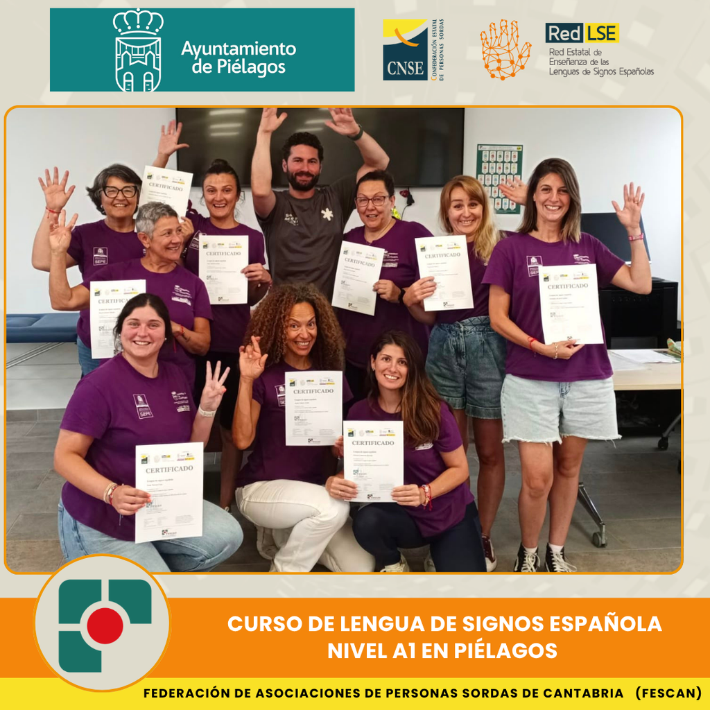 FINALIZADO CURSO DE LENGUA DE SIGNOS A1 EN VIOÑO