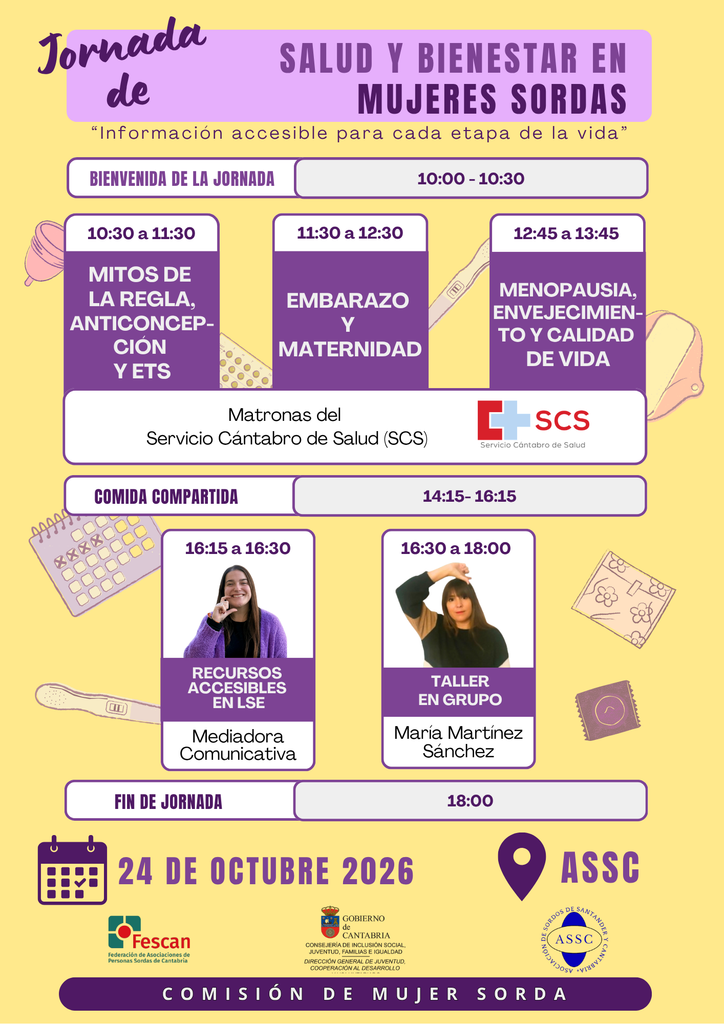JORNADA «SALUD Y BIENESTAR EN MUJERES SORDAS». SÁBADO 24 DE OCTUBRE